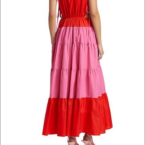 STAUD - Minerva Two-Tone Drawstring A-Line Dress - Picture 3 of 5